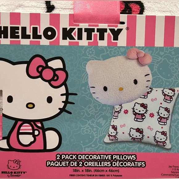 Hello Kitty Pink Daisies And Bows Decorative Pillow Set Made By Sanrio - Picture 7 of 12